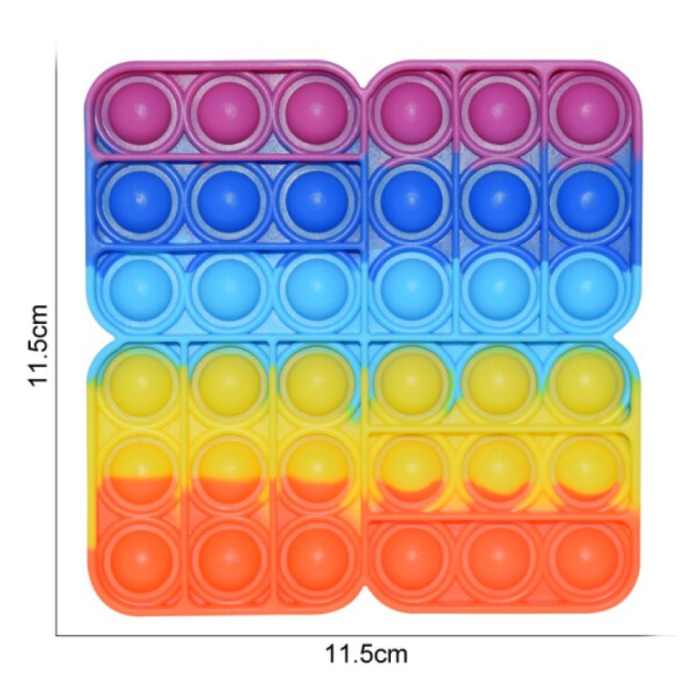 Pop It - Zappeln Anti-Stress-Spielzeug Blase Silikon Quadratisch Regenbogen