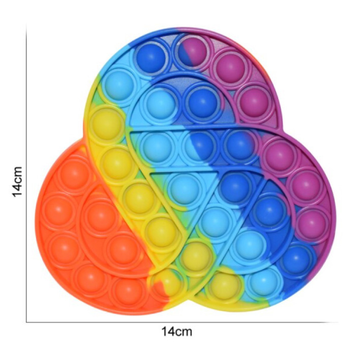 Pop It - Zappeln Anti Stress Spielzeug Blase Silikon Kreise Regenbogen Toy