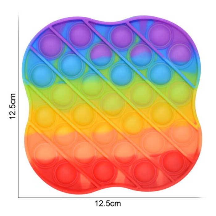 Pop It - Fidget Giocattolo antistress Bubble Toy Arcobaleno quadrato in silicone