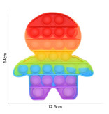 Stuff Certified® Pop It - Fidget Anti-Stress Giocattolo Bolla Giocattolo Arcobaleno Maschile In Silicone