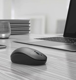 SeenDa Noiseless Wireless Mouse - 1600DPI Optical / Two-handed / Ergonomic - Black