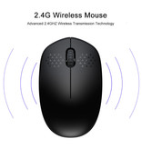 SeenDa Mouse wireless silenzioso - 1600 DPI ottico / a due mani / ergonomico - nero