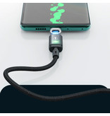 Kuulaa iPhone Lightning Magnetisches Ladekabel 1 Meter mit LED-Licht - 3A Schnellladegerät aus geflochtenem Nylon-Ladekabel Android Lila