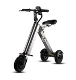 Stuff Certified® Smart e Scooter eléctrico plegable ultraligero 250W - 8 pulgadas - 3 ruedas - Gris plateado