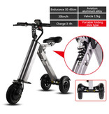 Stuff Certified® Smart e Scooter eléctrico plegable ultraligero 250W - 8 pulgadas - 3 ruedas - Gris plateado