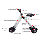 Stuff Certified® Smart e Scooter eléctrico plegable ultraligero 250W - 8 pulgadas - 3 ruedas - Gris plateado