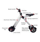 Stuff Certified® Ultraleichter elektrischer faltbarer Smart e Scooter 250W - 8 Zoll - 3 Räder - Silbergrau