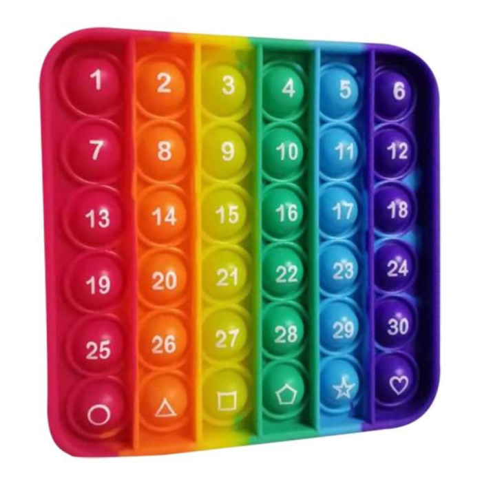 Pop It - Fidget Anti Stress Toy Bubble Toy Silicone Square Rainbow