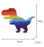 Stuff Certified® XXL Pop It - 300 mm Extra grande Fidget Anti Stress Toy Bubble Toy Silicona Dino Rainbow