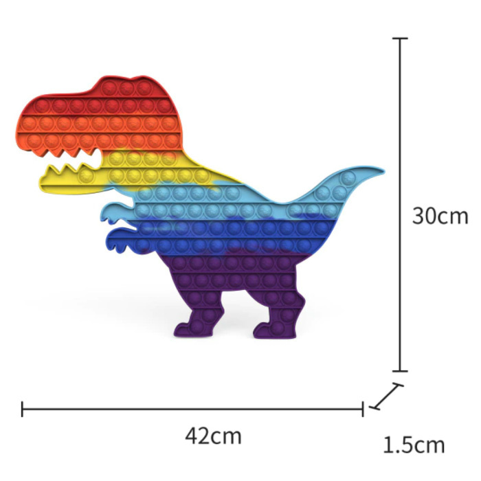 XXL Pop It - 300mm Bardzo duża zabawka antystresowa Fidget Zabawka bąbelkowa Silikon Dino Rainbow