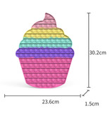 Stuff Certified® XXL Pop It - 300mm Extra Large Fidget Anti Stress Toy Bubble Toy Silicone Ice Cream Rainbow