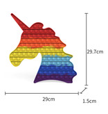 Stuff Certified® XXL Pop It - 300mm Extra Large Fidget Anti Stress Toy Bubble Toy Silicone Unicorn Rainbow