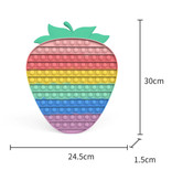 Stuff Certified® XXL Pop It - 300 mm Extra grande Fidget Anti Stress Toy Bubble Toy Silicona Strawberry Rainbow