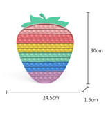 Stuff Certified® XXL Pop It - 300mm Extra Large Fidget Giocattolo Antistress Giocattolo Bubble Silicone Arcobaleno Fragola