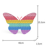 Stuff Certified® XXL Pop It - 300mm Extra Large Fidget Anti Stress Toy Bubble Toy Silicone Butterfly Rainbow