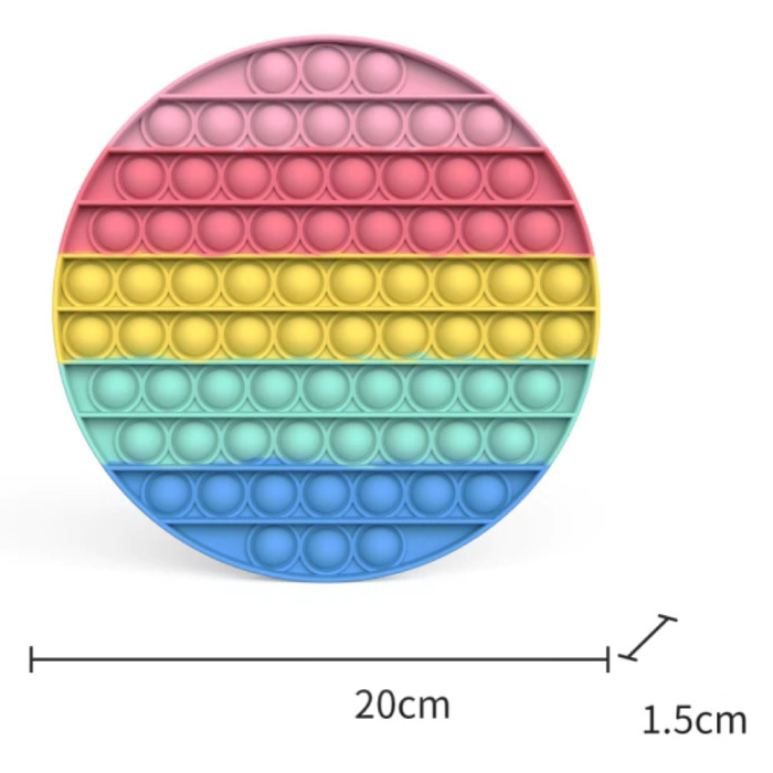 XL Pop It - 200mm Bardzo duża zabawka antystresowa Fidget Zabawka bąbelkowa Silikonowe kółko Tęcza