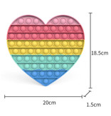 Stuff Certified® XL Pop It - 200 mm Extra grande Fidget Anti Estrés Juguete Burbuja Juguete Silicona Corazón Arco iris