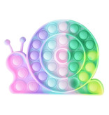 Stuff Certified® Pop It - Fidget Anti Stress Toy Bubble Toy Silicone Snail Rainbow
