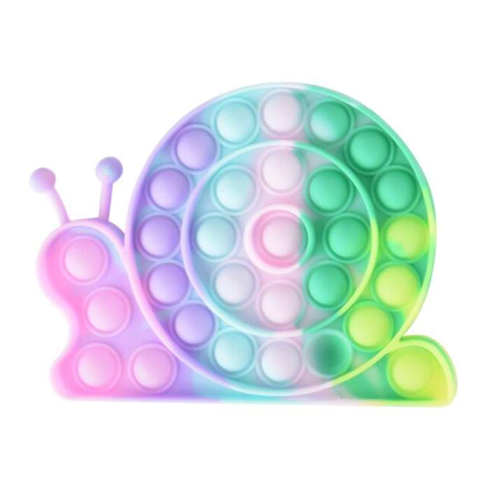 Pop It - Fidget Anti Stress Toy Bubble Toy Silicone Snail Rainbow