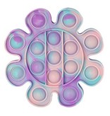 Stuff Certified® Pop It - Fidget Anti Stress Toy Bubble Toy Silicone Flower Violet-Bleu-Rose