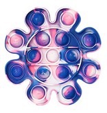 Stuff Certified® Pop It - Fidget Anti Stress Toy Bubble Toy Silicone Flower Blue-Pink