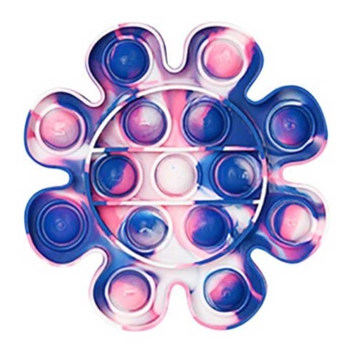 Pop It - Fidget Anti Stress Spielzeug Blase Spielzeug Silikon Blume Blau-Rosa