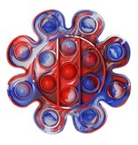 Stuff Certified® Pop It - Fidget Anti Stress Toy Bubble Toy Silicone Flower Red-Blue