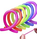 Stuff Certified® Paquete de 6 cuerdas de fideos - Fidget elástico antiestrés Pop It Toys Juguete de burbuja Fideos de mono de silicona Color aleatorio