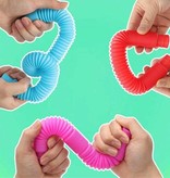 Stuff Certified® 2-pak Pop It Tube Noodle String-Elastyczny Fidget Anty Stres Zabawki Bańka Zabawka Makaron Silikonowy Losowy Kolor