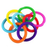 Stuff Certified® 10-Pack Pop It Tube Noodle String - Stretchy Fidget Anti Stress Toys Bubble Toy Silicone Noodles Random Color