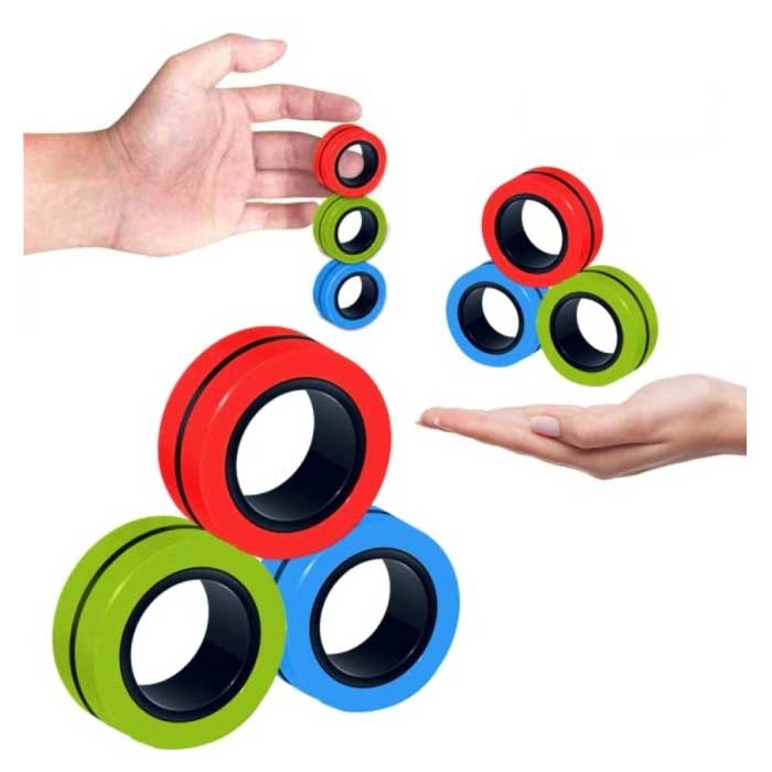 3er-Pack Magnetring Fidget Spinner - Anti Stress Hand Spinner Spielzeug Spielzeug Rot-Grün-Blau