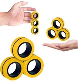 Stuff Certified® 3-Pack Magnetische Ring Fidget Spinner - Anti Stress Hand Draaier Speelgoed Toy Geel