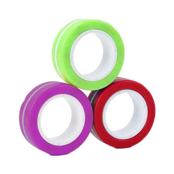 3-Pack Magnetic Ring Fidget Spinner - Anti Stress Hand Spinner Toy Toy Purple-Green-Red