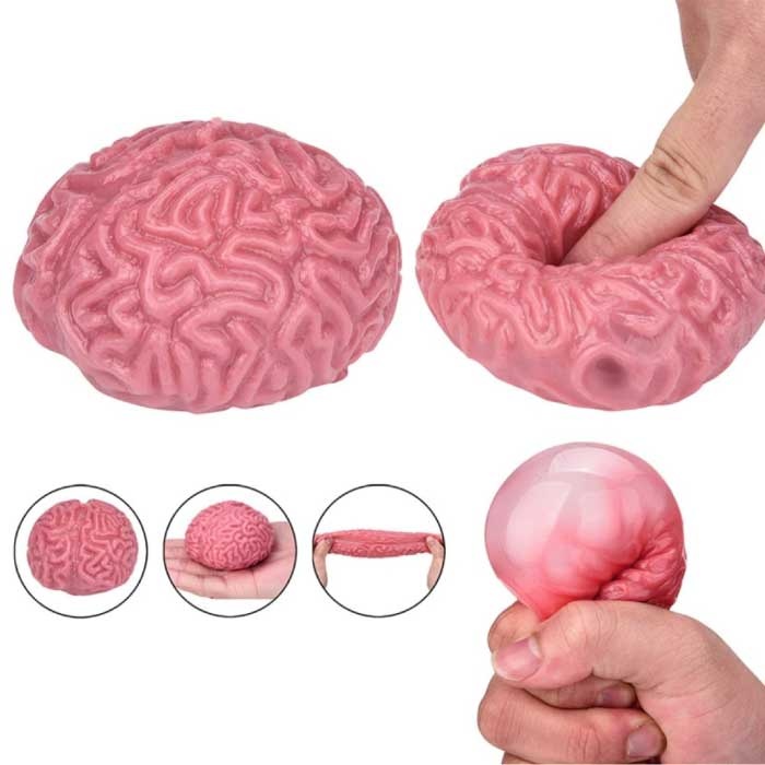 Silicone Art Brain - Fidget Anti Stress Pop It Soft Brain Toy Bubble Toy Silicone Pink