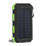 Stuff Certified® Cargador solar 20.000mAh con linterna - Banco de energía externo Panel solar Batería de emergencia Cargador de batería Verde sol