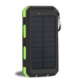 Stuff Certified® Ładowarka słoneczna 20.000mAh z latarką - Zewnętrzny Power Bank Panel słoneczny Ładowarka akumulatorów awaryjnych Sun Green