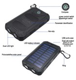 Stuff Certified® Cargador solar 20.000mAh con linterna - Banco de energía externo Panel solar Batería de emergencia Cargador de batería Verde sol