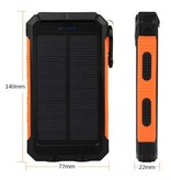 Stuff Certified® Cargador solar 20.000mAh con linterna - Banco de energía externo Panel solar Batería de emergencia Cargador de batería Sun Orange