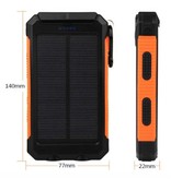 Stuff Certified® Solar Charger 20.000mAh met Zaklamp - Externe Powerbank Zonnepaneel Noodaccu Batterij Oplader Zon Oranje