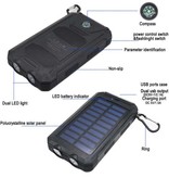 Stuff Certified® Solar Charger 20.000mAh with Flashlight - External Power Bank Solar Panel Emergency Battery Battery Charger Sun Blue