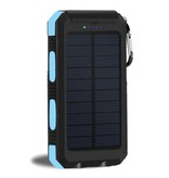 Stuff Certified® Solar Charger 20.000mAh met Zaklamp - Externe Powerbank Zonnepaneel Noodaccu Batterij Oplader Zon Blauw