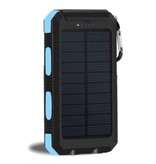 Stuff Certified® Solar Charger 20.000mAh with Flashlight - External Power Bank Solar Panel Emergency Battery Battery Charger Sun Blue