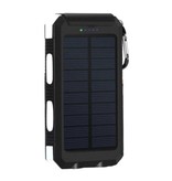 Stuff Certified® Solarladegerät 20.000mAh mit Taschenlampe - Externe Powerbank Solarpanel Notfall Akku Ladegerät Sun White