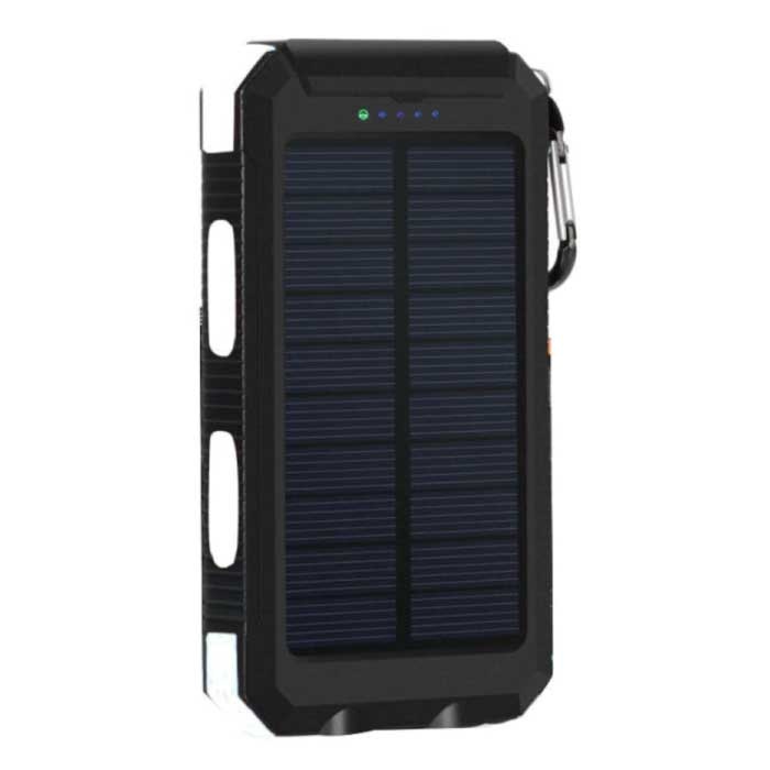 Solarladegerät 20.000mAh mit Taschenlampe - Externe Powerbank Solarpanel Notfall Akku Ladegerät Sun White