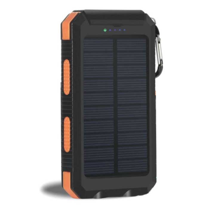 Cargador solar 20.000mAh con linterna - Banco de energía externo Panel solar Batería de emergencia Cargador de batería Sun Orange