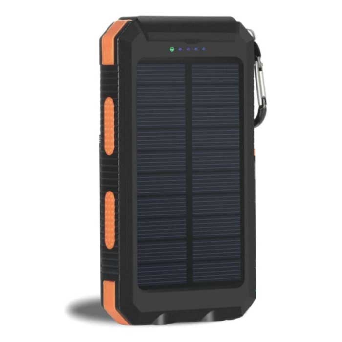 Solar Charger 20.000mAh with Flashlight - External Power Bank Solar Panel Emergency Battery Battery Charger Sun Orange