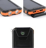 Stuff Certified® Solarladegerät 20.000mAh mit Taschenlampe - Externe Powerbank Solarpanel Notfallakku Akkuladegerät Sun Orange