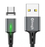 Elough Cable de carga magnético USB-C de 1 metro con luz LED - Cable de datos de cargador de nylon trenzado de carga rápida 3A Android gris