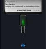 Elough iPhone Lightning Magnetische Oplaadkabel 1 Meter met LED Lampje - 3A Fast Charging Gevlochten Nylon Oplader Data Kabel Android Zwart