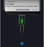 Elough iPhone Lightning Magnetische Oplaadkabel 2 Meter met LED Lampje - 3A Fast Charging Gevlochten Nylon Oplader Data Kabel Android Grijs